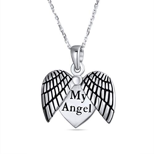Algopix Similar Product 4 - Engraved Saying MY ANGEL Feather Wing