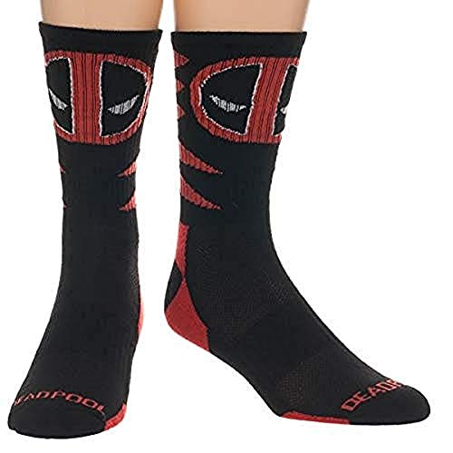 Algopix Similar Product 11 - Marvel Deadpool Adult Crew Socks Fits