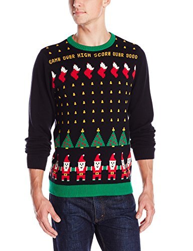 Algopix Similar Product 6 - Alex Stevens Mens Santa Invaders Ugly