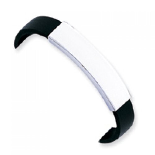 Algopix Similar Product 5 - Sterling Silver 8 Inch ID Black Rubber