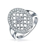 Algopix Similar Product 10 - Art Deco Style Fashion Large Oval Pave