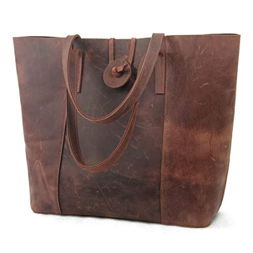 Algopix Similar Product 1 - JackChris Premium Leather Tote Bag
