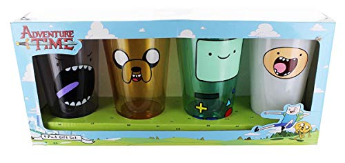 Algopix Similar Product 20 - Adventure Time Faces 4 Piece Pint Glass