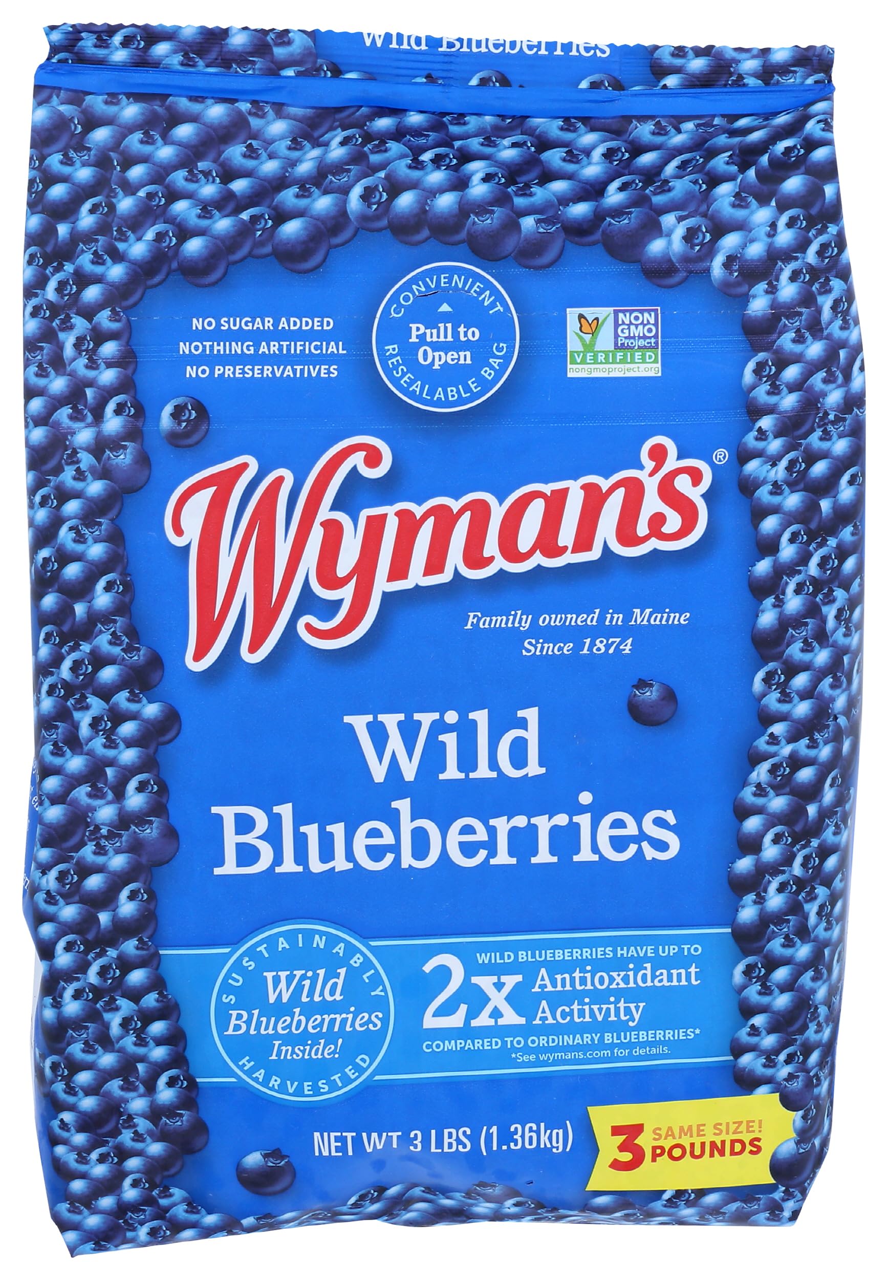 Algopix Similar Product 6 - Wyman's Wild Blueberries, 3 lb (frozen)