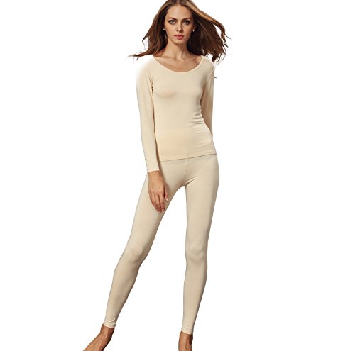 Algopix Similar Product 18 - Liang Rou Womens Scoop Neck Long Johns