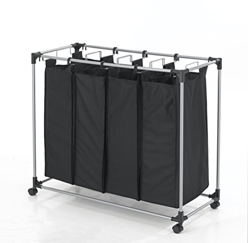 Algopix Similar Product 11 - HeavyDuty 4Bag Laundry Sorter Cart