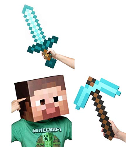 Algopix Similar Product 17 - Minecraft Steve Head Diamond Sword