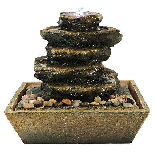 Algopix Similar Product 3 - Sunnydaze Cascading Rocks Tabletop