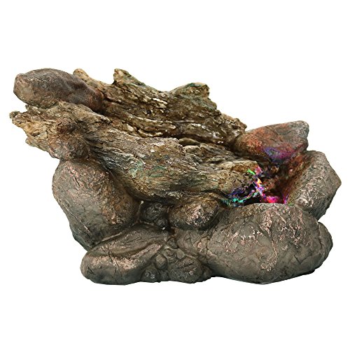 Algopix Similar Product 12 - Sunnydaze Log and Stone Tabletop