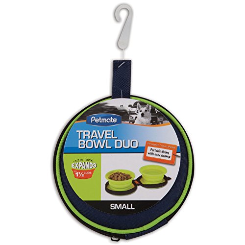 Algopix Similar Product 15 - Petmate 3-Cup Silicone Duo Travel Bowl