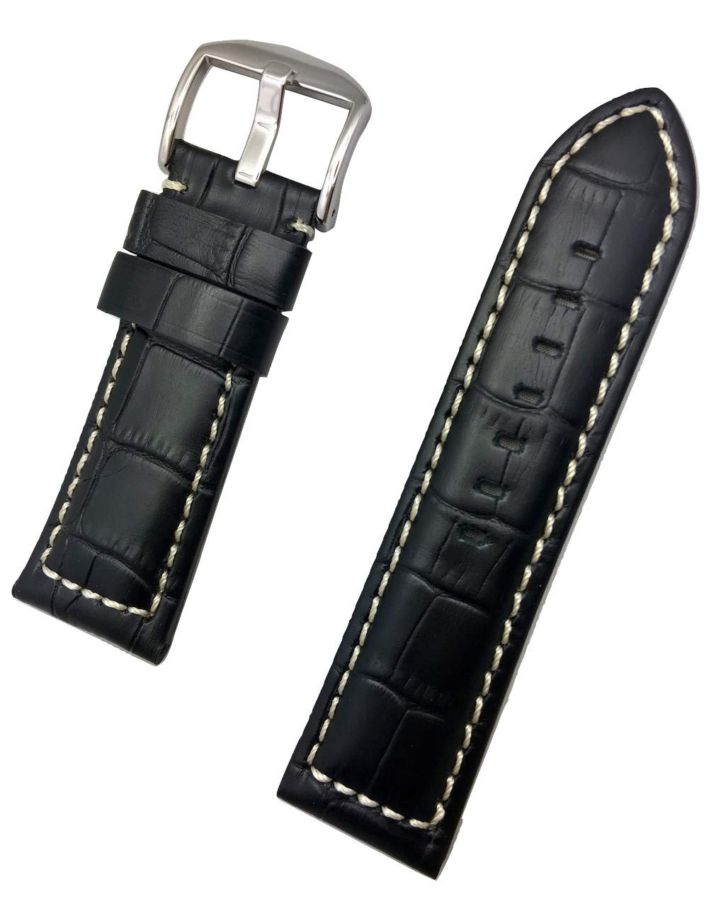 Algopix Similar Product 10 - 26mm Black Leather Watch Band