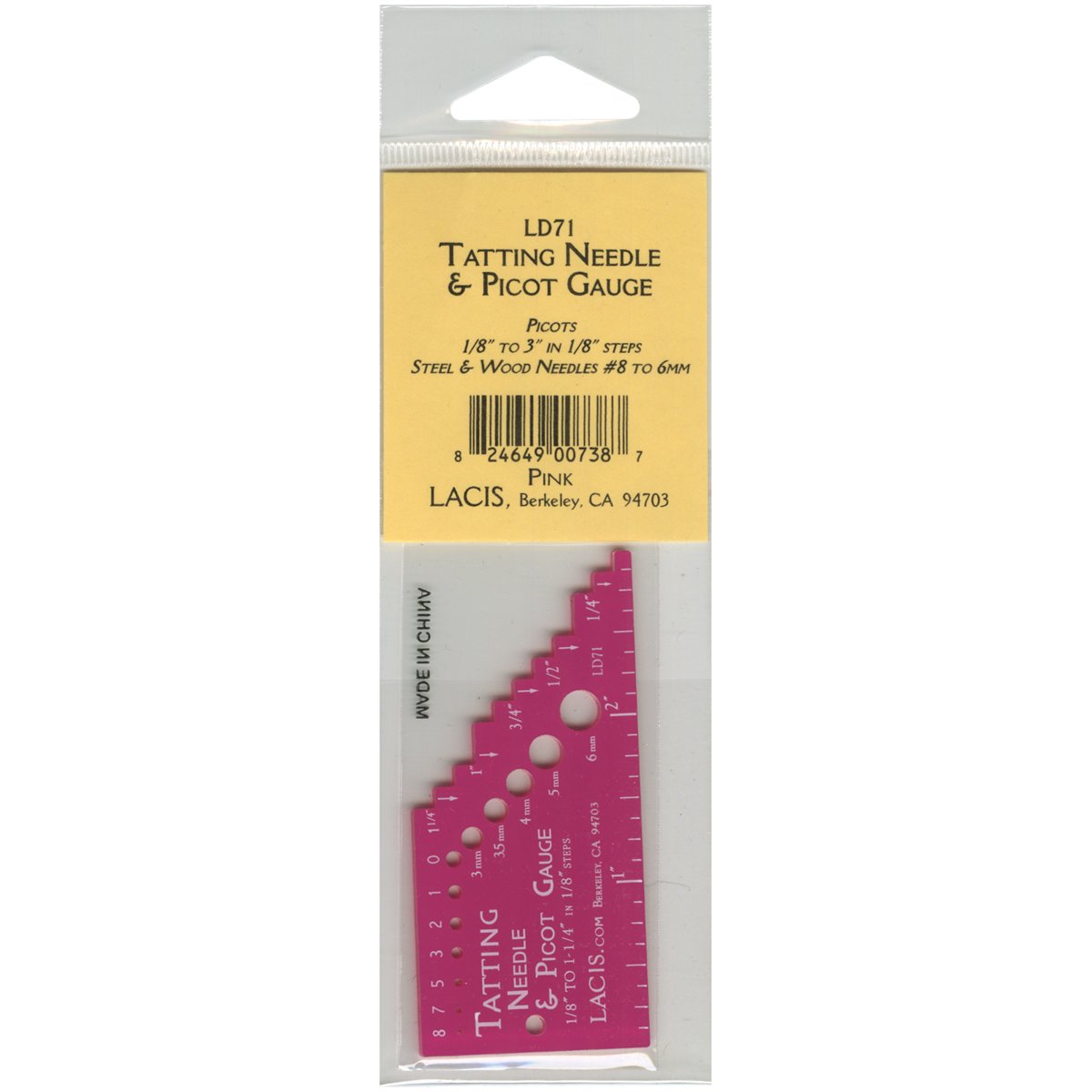 Algopix Similar Product 3 - Lacis Tatting Needle & Picot Gauge, Pink