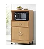 Algopix Similar Product 3 - Microwave Cart Stand  Beech Finish 
