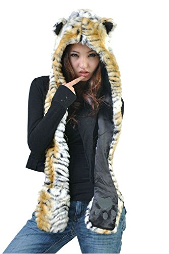 Algopix Similar Product 16 - Tiger Anime Faux Animal Hood Hoods