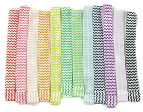 Algopix Similar Product 17 - 12 Assorted Chevron Fold Over Elastic