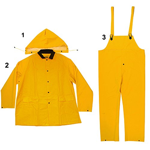 Algopix Similar Product 15 - Enguard HEAVY DUTY 3pc Yellow Rainsuit