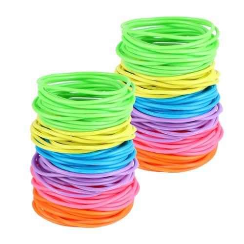 Algopix Similar Product 15 - Adorox 144 Bracelets Neon Jelly