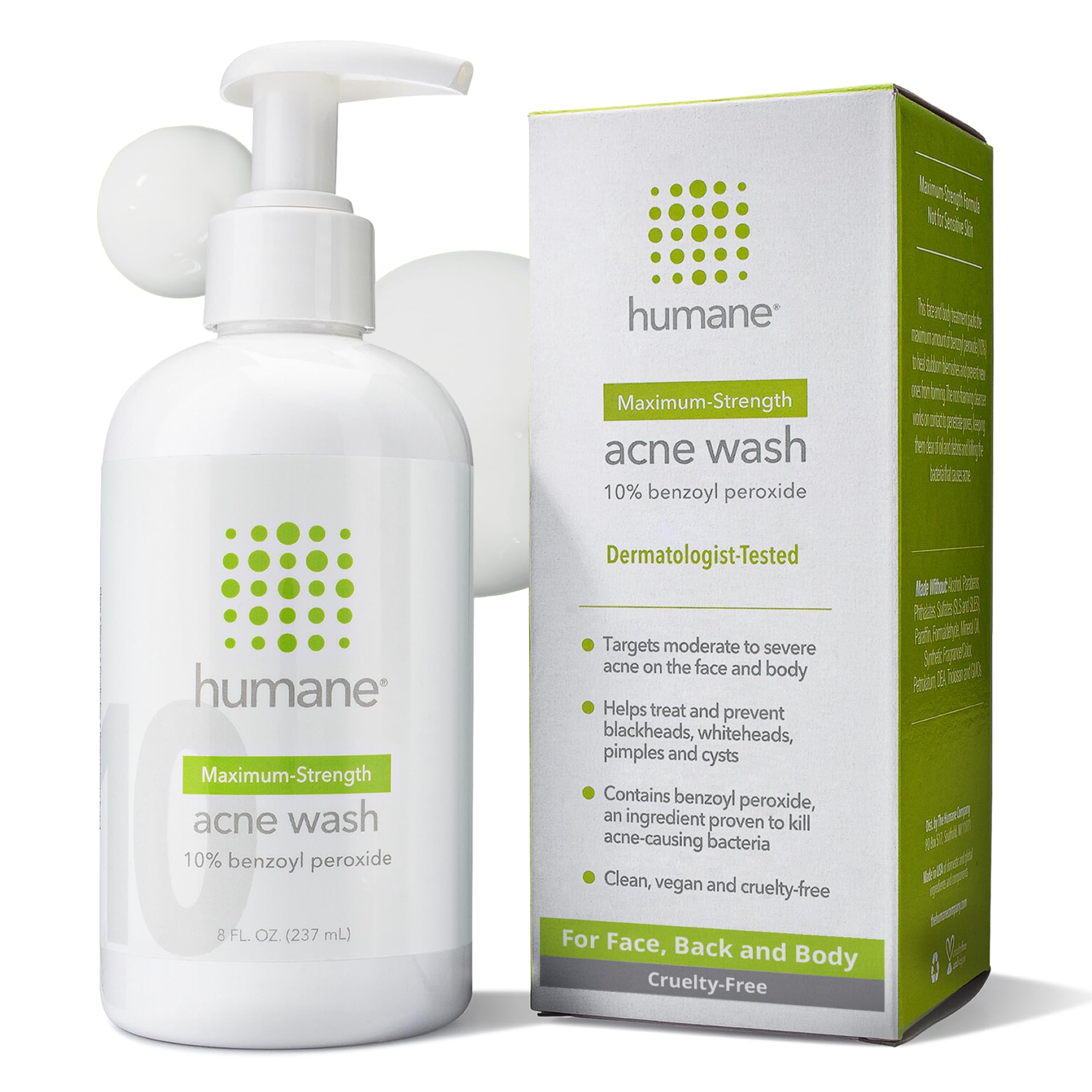 Algopix Similar Product 8 - humane Benzoyl Peroxide Acne Body Wash