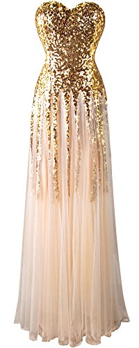 Algopix Similar Product 2 - Angelfashions Womens Gold Sequin