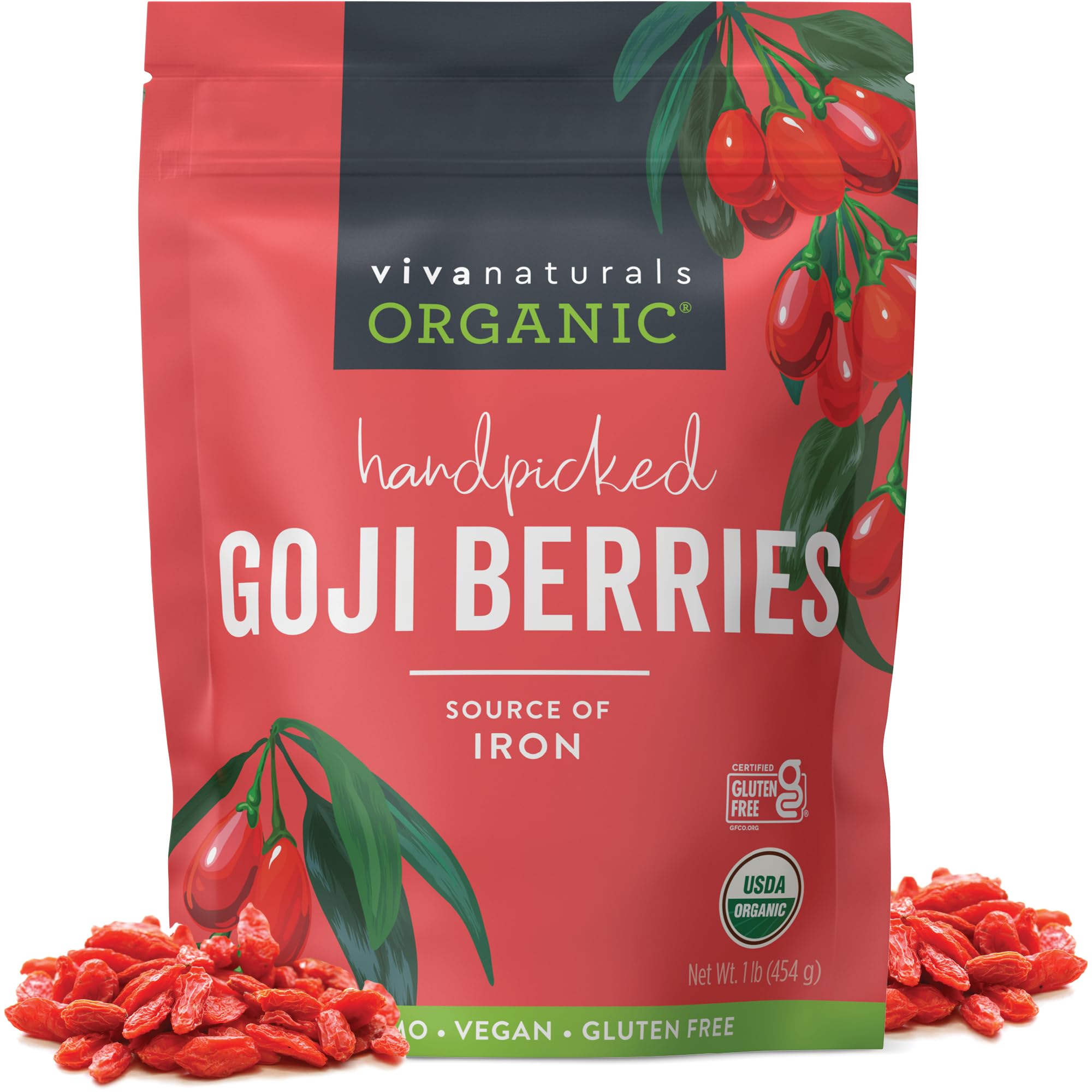 Algopix Similar Product 3 - Organic Dried Goji Berries 1 lb