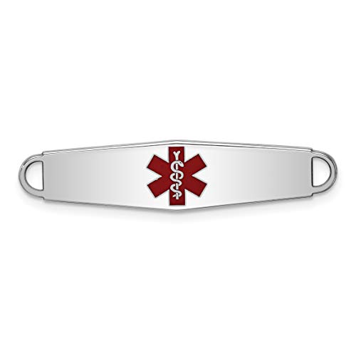 Algopix Similar Product 11 - Sterling Silver Medical ID Plate