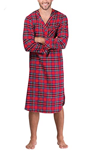 Algopix Similar Product 2 - PajamaGram Mens Sleep Shirt Flannel 