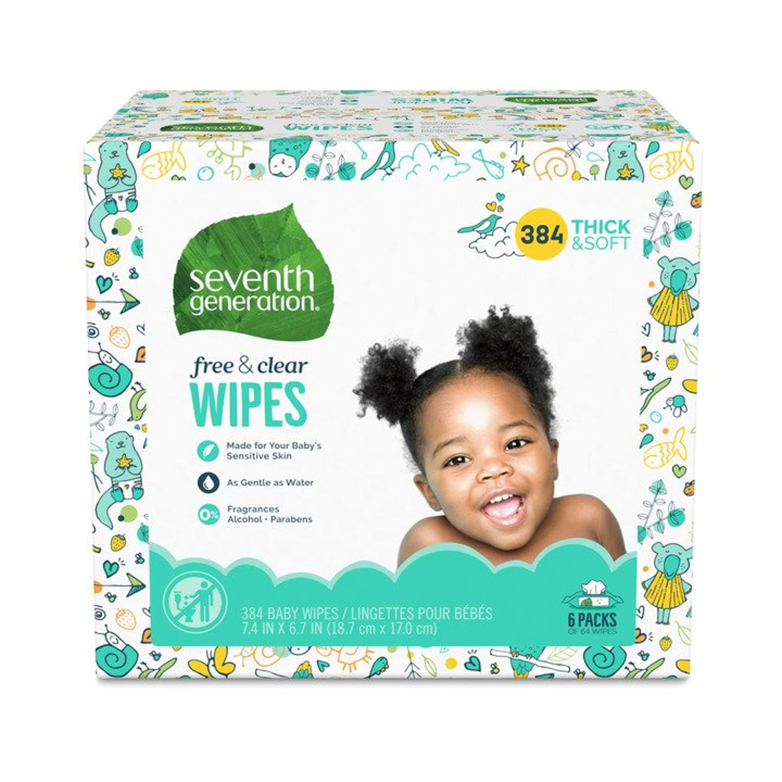 Algopix Similar Product 15 - Seventh Generation Baby Wipes 384