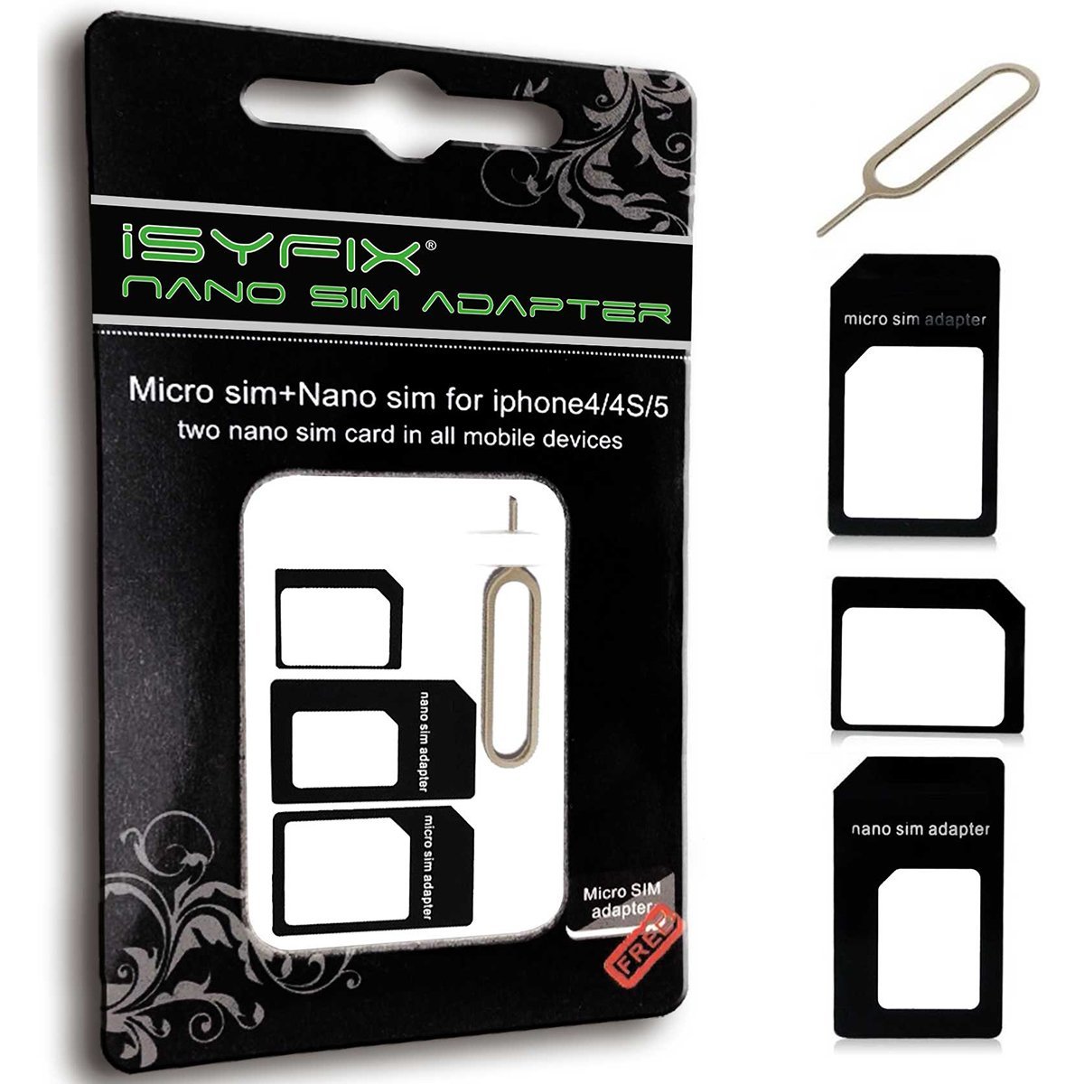 Algopix Similar Product 10 - iSYFIX Sim Card Adapter Nano Micro 