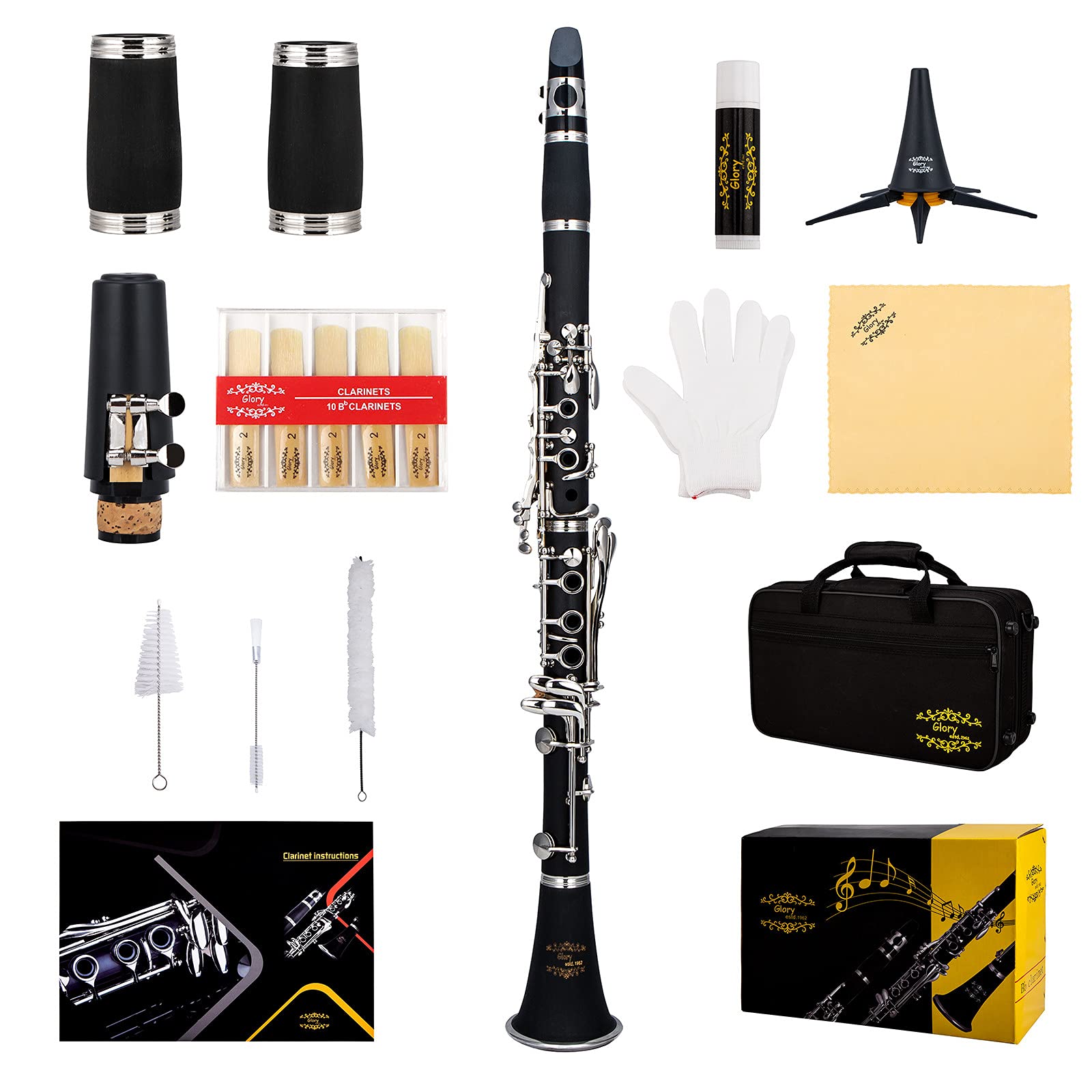 Algopix Similar Product 17 - Glory BlackGold keys Clarinet B Flat