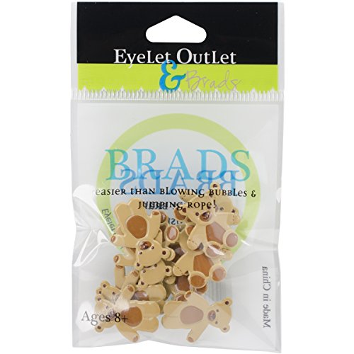 Algopix Similar Product 2 - EYELET OUTLET 9 Brown Bear Brads (9)