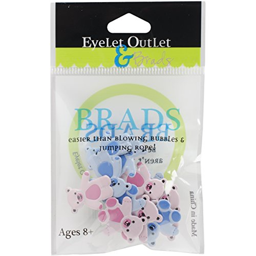 Algopix Similar Product 5 - EYELET OUTLET Bear Brads, Pink/Blue
