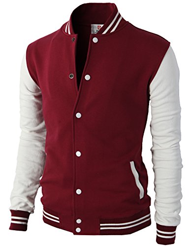 Algopix Similar Product 1 - H2H Mens Slim Fit Varsity Baseball