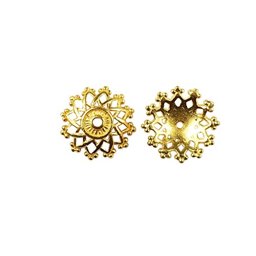 Algopix Similar Product 8 - 18K Gold Overlay Bead Cap CG-373-16MM