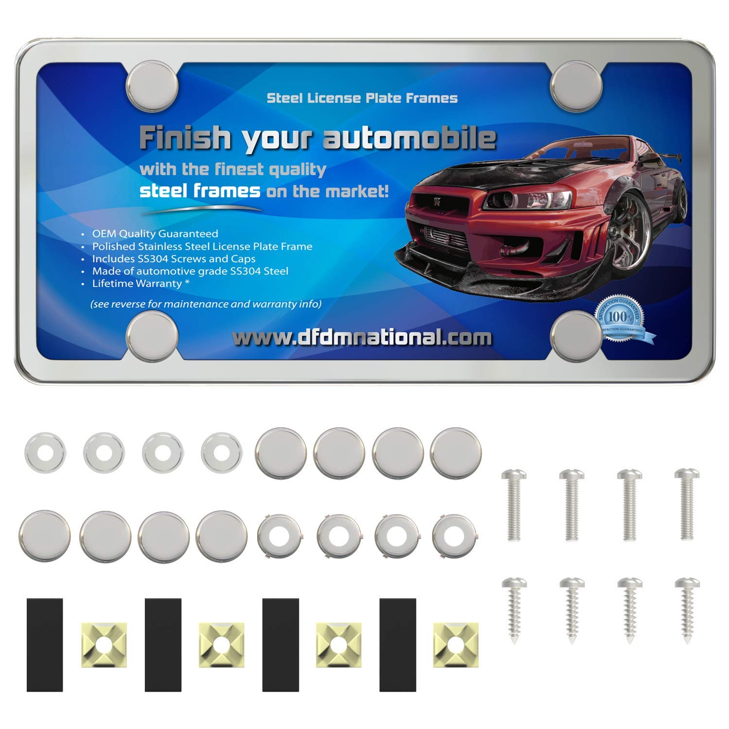 Algopix Similar Product 5 - Stainless Steel License Plate Frame Kit