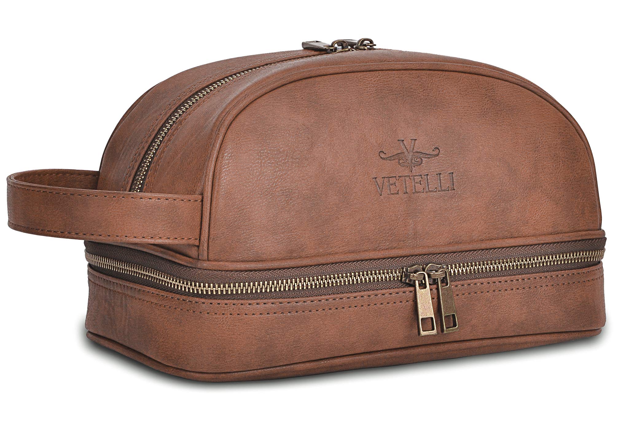 Algopix Similar Product 7 - Vetell Classic Mens Leather Toiletry