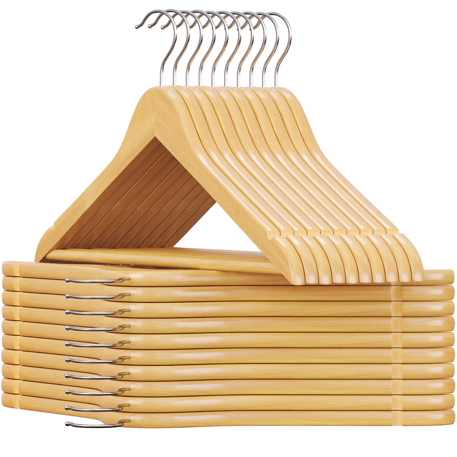 Algopix Similar Product 4 - SONGMICS Solid Wood Hangers 20Pack