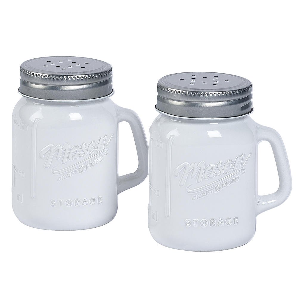 Algopix Similar Product 7 - White Glass Mason Jar Salt and Pepper