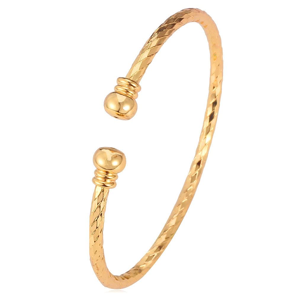 Algopix Similar Product 1 - U7 18K Gold Plated Bangle Bracelets for
