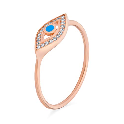 Algopix Similar Product 15 - Bling Jewelry Rose Gold Plated CZ Blue