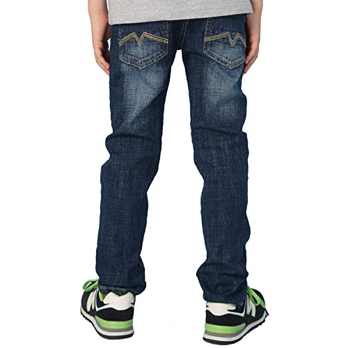 Algopix Similar Product 15 - LEO&LILY Boys' Big Jeans, Dis Blue, 16