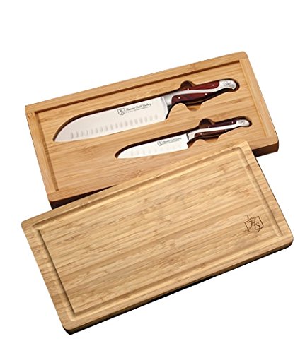 Algopix Similar Product 13 - Hammer Stahl Santoku Knives wBamboo