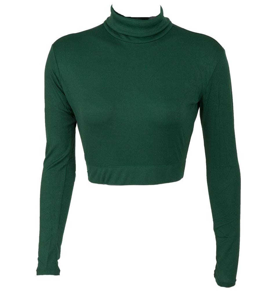 Algopix Similar Product 15 - Cheer Fantastic Turtleneck Midriff Crop