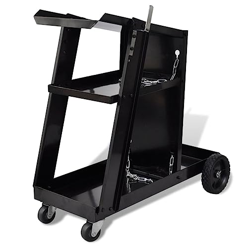 Algopix Similar Product 16 - Welding Cart Black with 3 Shelves