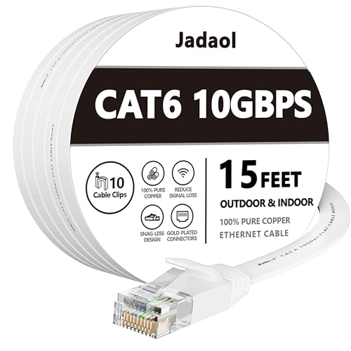 Algopix Similar Product 17 - Cat 6 Ethernet Cable 15 ft