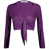 Algopix Similar Product 16 - Womens Plain Bolero Front Tie Shrug