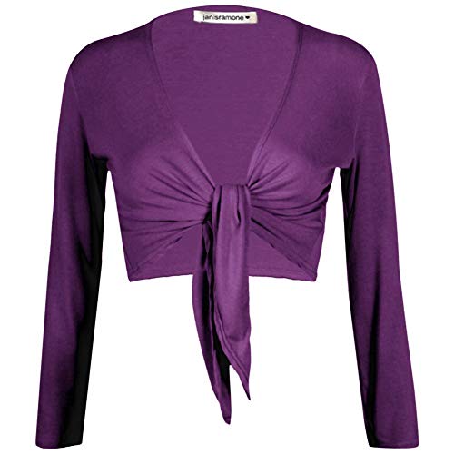 Algopix Similar Product 7 - Womens Plain Bolero Front Tie Shrug
