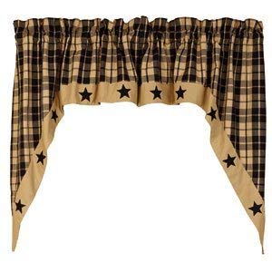Algopix Similar Product 8 - Black & Tan Farmhouse Star Swag