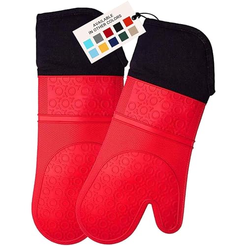 Algopix Similar Product 20 - BPAFree Soft Silicone Oven Mitts 