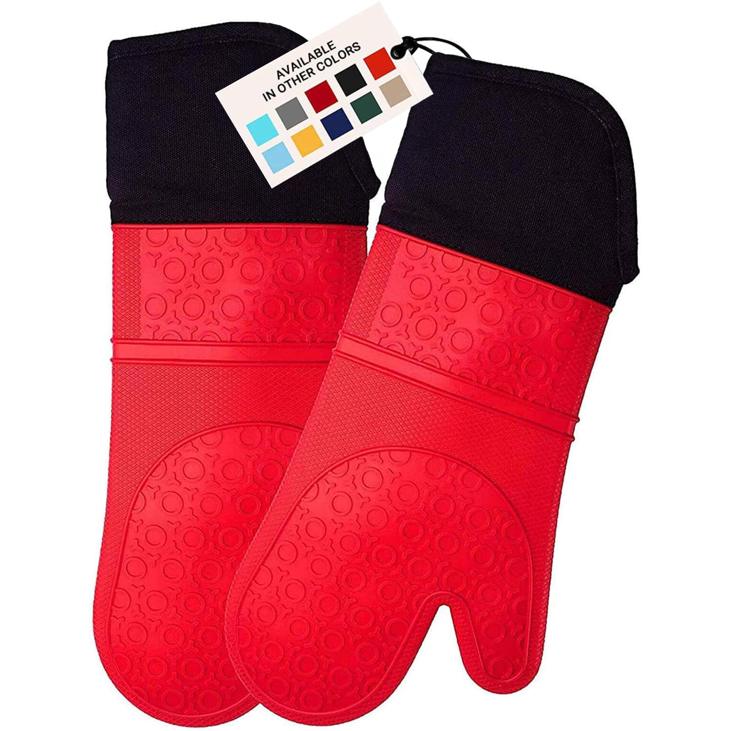 Algopix Similar Product 16 - BPAFree Soft Silicone Oven Mitts 