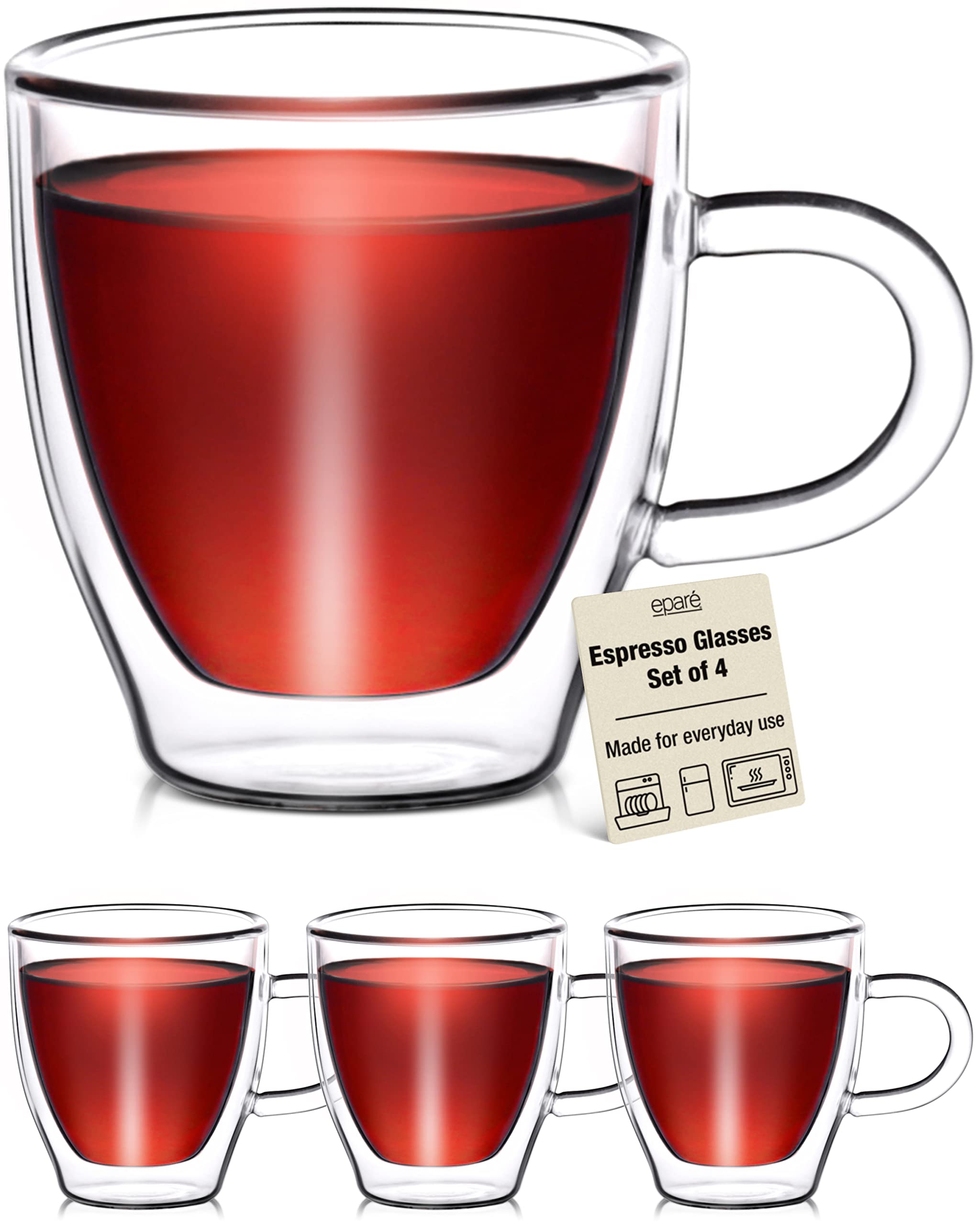 Algopix Similar Product 19 - Epar Glass Espresso Cups Set of 4
